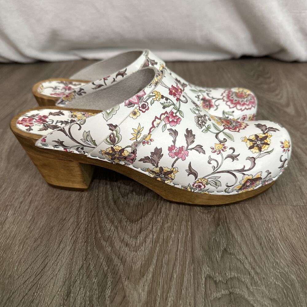 Sanita Flower Leather Danish Clogs Shoes‎ 38 - Picture 2 of 8